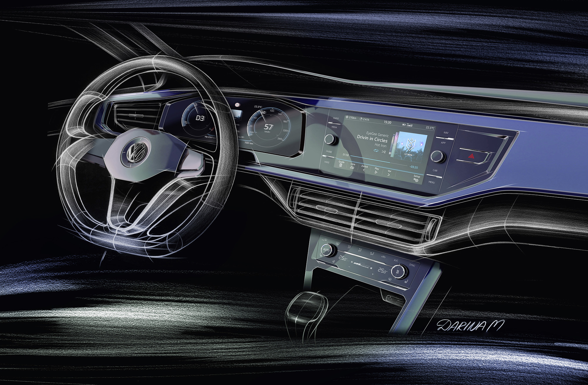 Volkswagon dash rendering concept