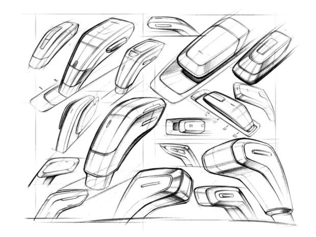 Ballpoint sketch of gear selector